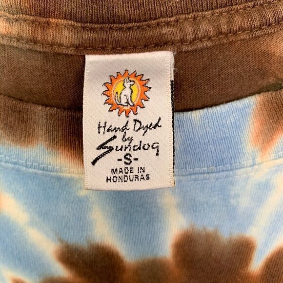 Sundog T Shirt Small Blue Brew Thru Outer Banks North Carolina Beach Tie Dye - Picture 3 of 9